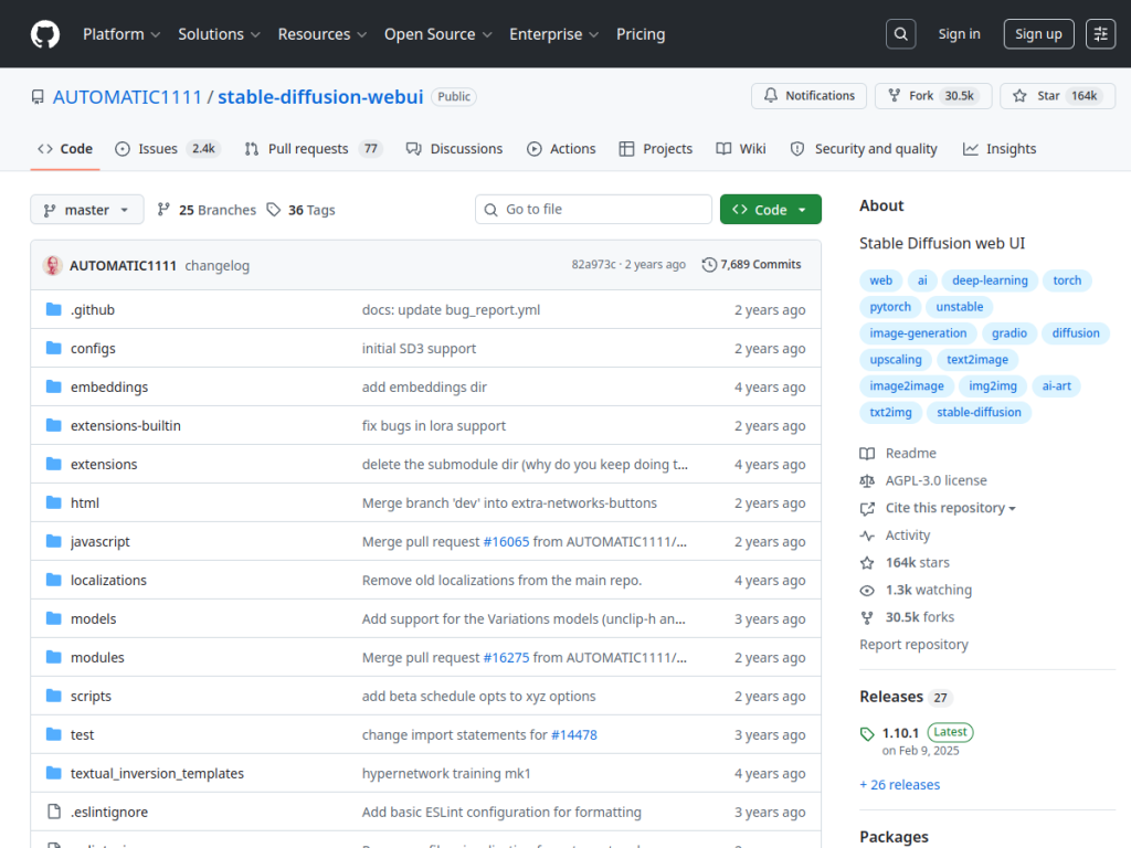 Stable Diffusion WebUI screenshot