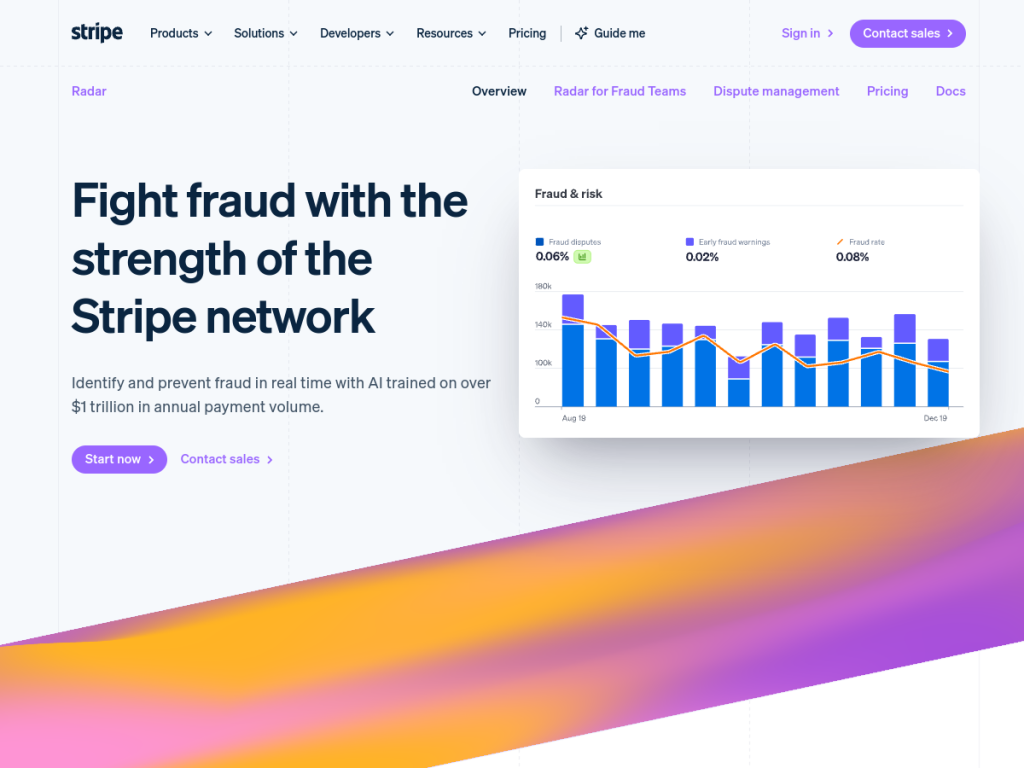 Stripe screenshot