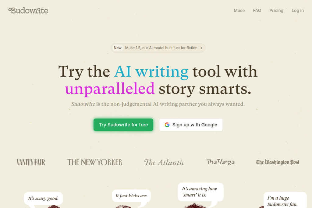 Sudowrite screenshot