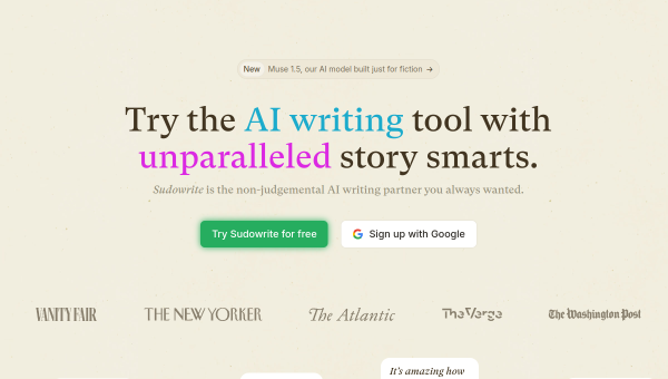 Sudowrite logo and screenshot