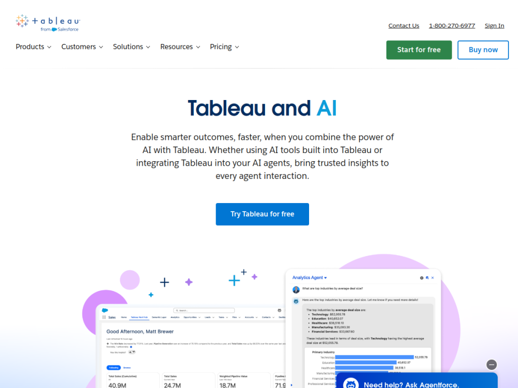 Tableau AI screenshot