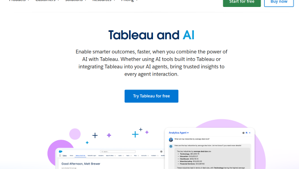 Tableau AI logo and screenshot