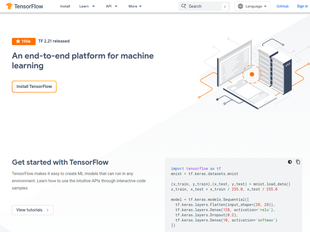 TensorFlow screenshot