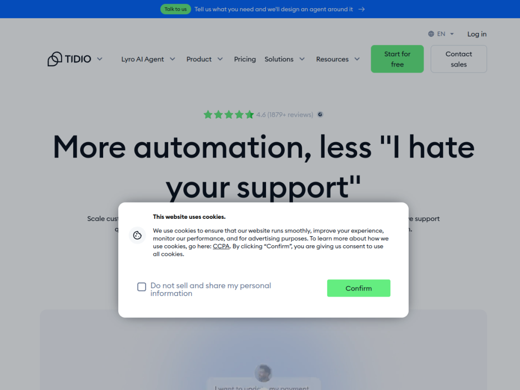 Tidio Lyro screenshot