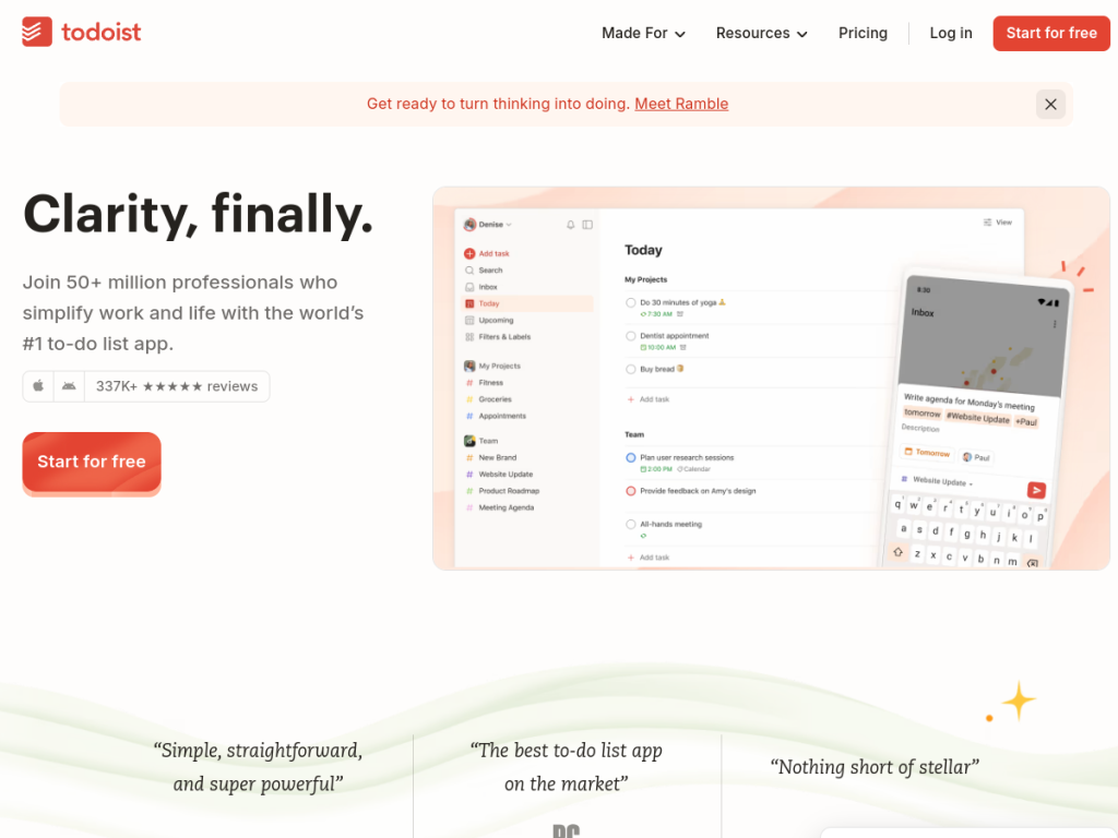 Todoist screenshot