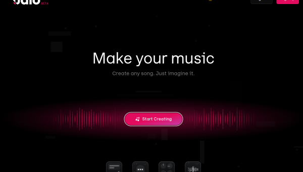 Udio logo and screenshot