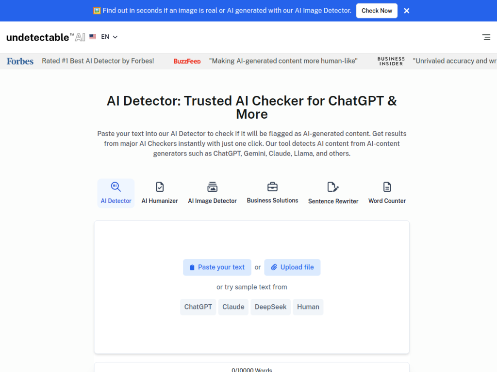Undetectable AI screenshot