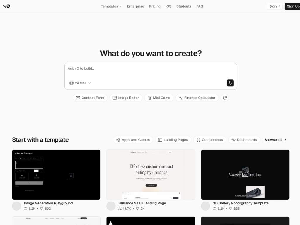 v0 screenshot