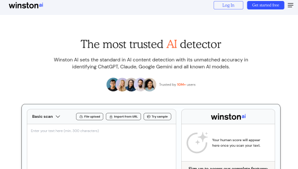 Winston AI logo and screenshot