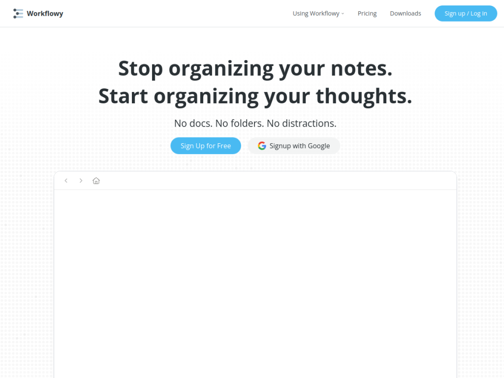 Workflowy screenshot