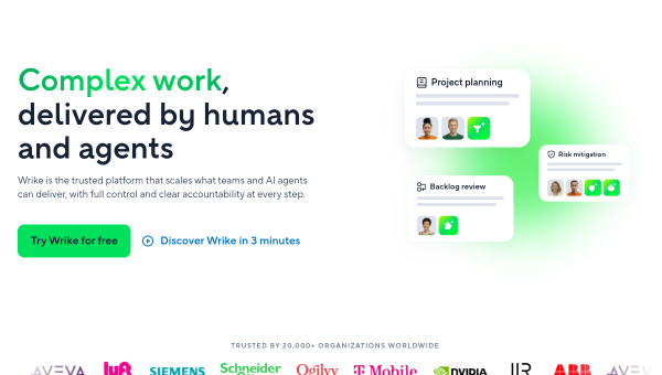 Wrike logo and screenshot