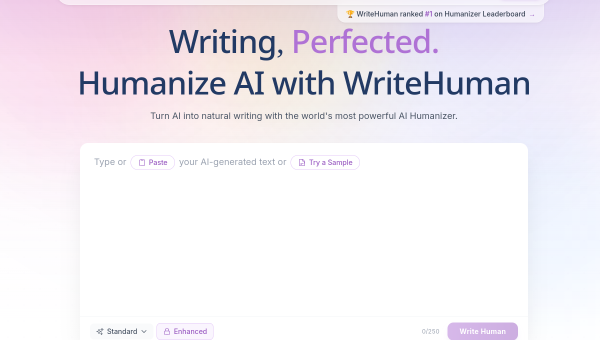 WriteHuman logo and screenshot
