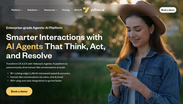 Yellow.ai logo and screenshot
