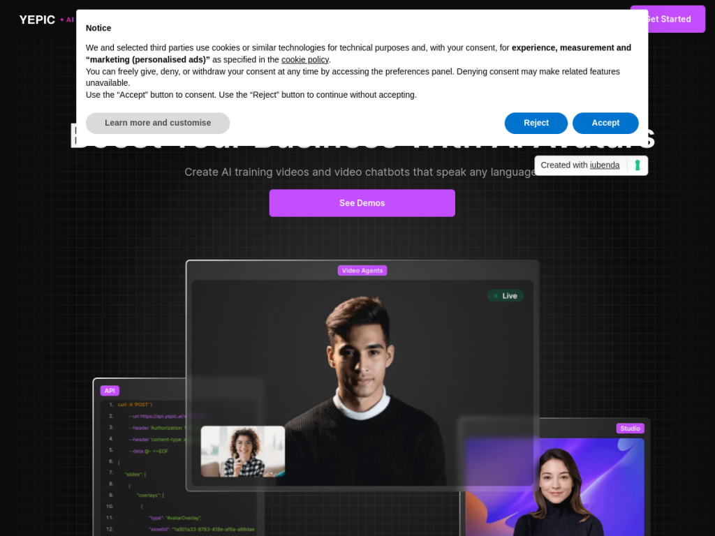 Yepic screenshot