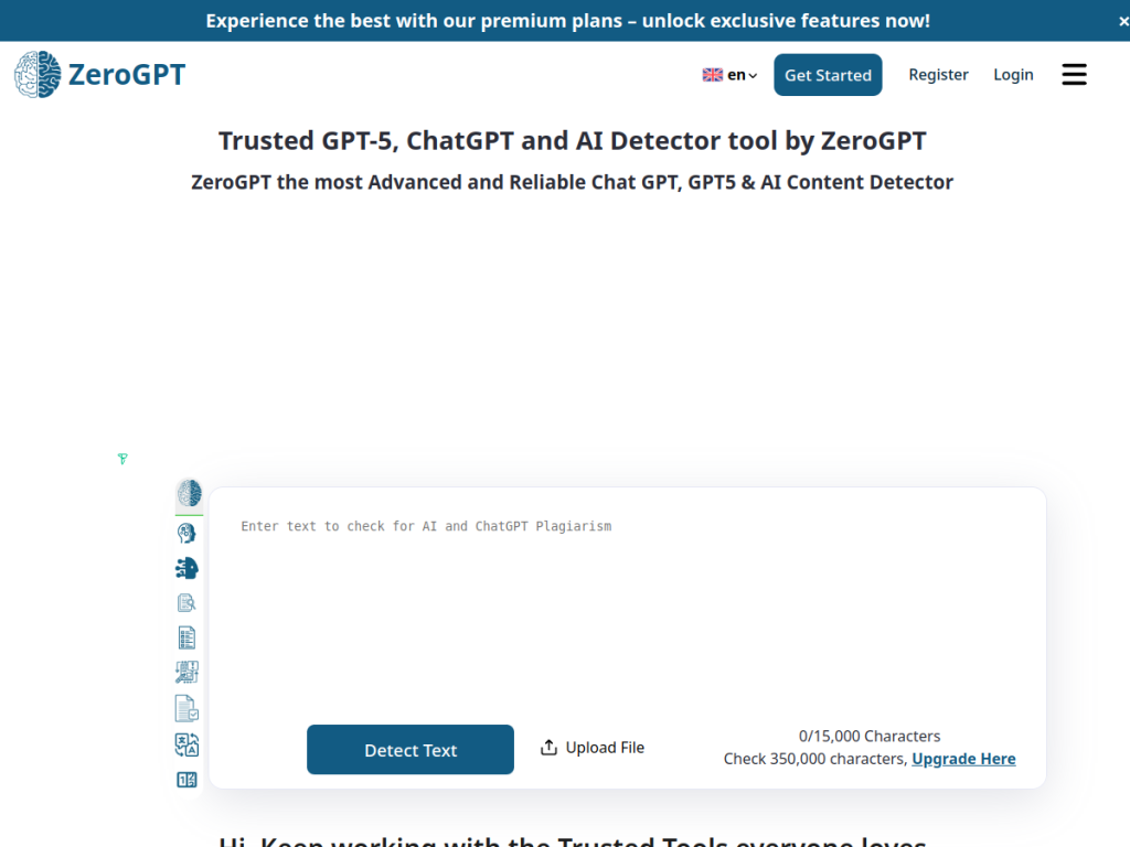 ZeroGPT screenshot
