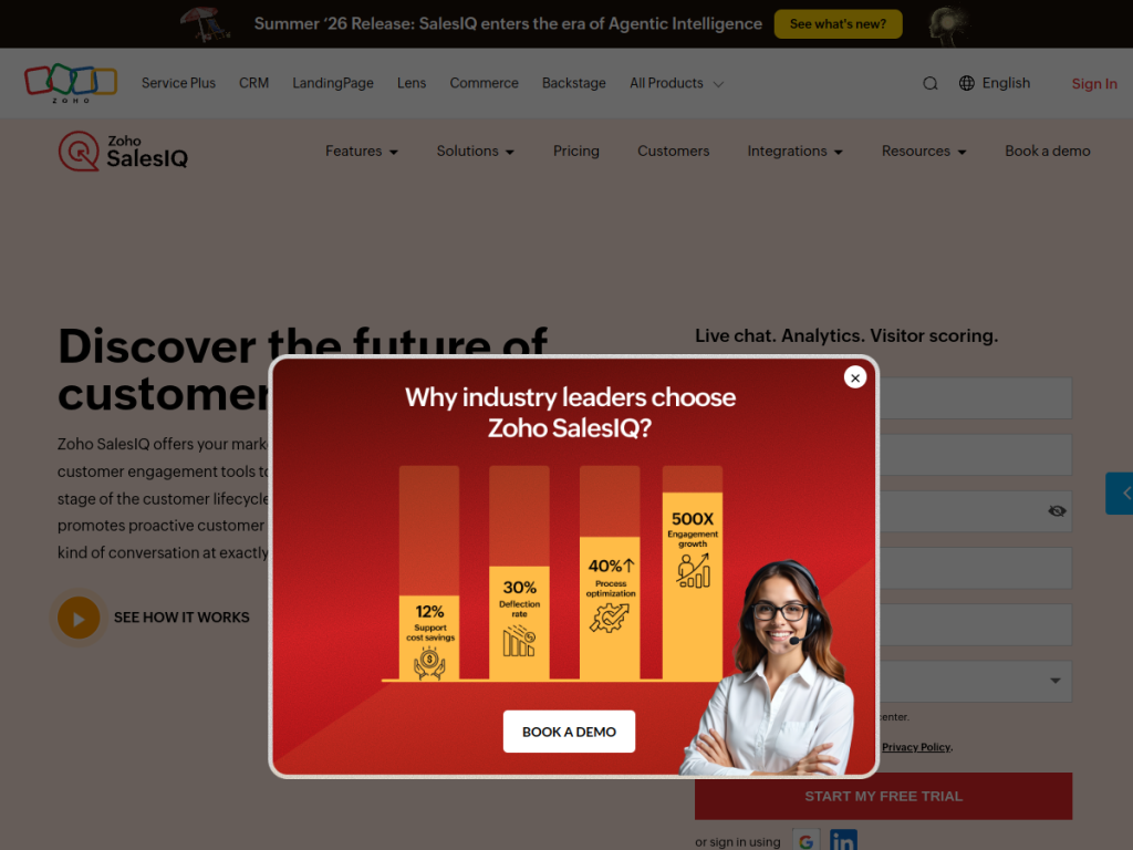Zoho SalesIQ screenshot
